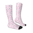 thumbnail image 3 of Picia Women Crew Soft Moisture-wicking Socks Cute Rabbit Flower Pattern Design Cotton Socks, One Size fit All, 3 of 9