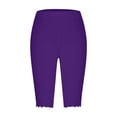 thumbnail image 6 of HAJWOH Capri Leggings for Women Elastic Waist High Waist Knee Length Leggings Stretch Summer Lightweight Pants Athletic Running Workout Yoga Pants, 6 of 6