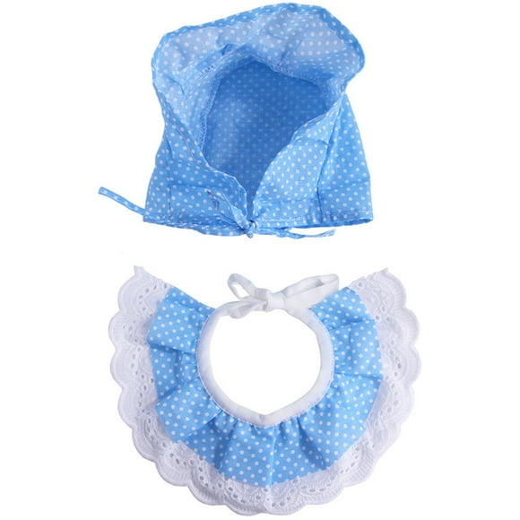 Pet Collar Bib Lace Polka Dot Funny Cat Bandana Puppies Neckerchief with Pet Hat