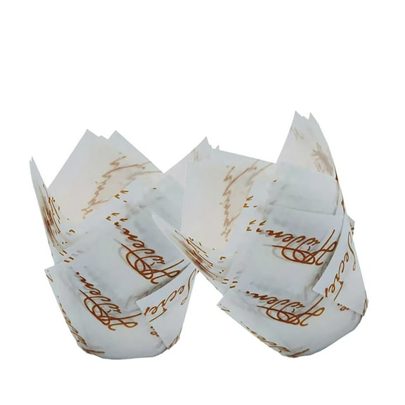 Cupcake Papers Baking Cup Liners Greaseproof Tulip Shaped 8x8x5cm Standard Size 50Pcs for Parties and Events Cup Cake Paper Cup Disposable and Elegant