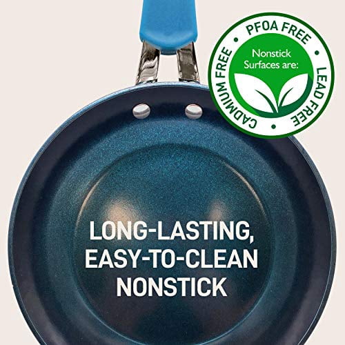 NutriChef 11 Piece Nonstick Diamond Pattern Kitchen Cookware Set, Royal Blue