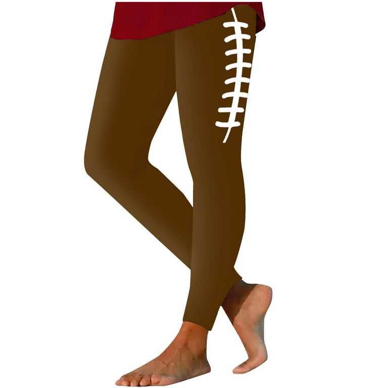 Summer Savings Compression Leggings for Women Plus Size Football Leggings for Women Game Day Pants Women Football Tights Tummy Control Casual Sports
