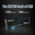 thumbnail image 3 of PNY CS2150 2TB Gen5 x4 PCIe NVMe M.2 2280 Internal SSD – Up to 10,300/8,600 MB/s M280CS2150-2TB-TB, 3 of 9