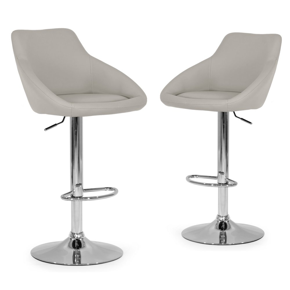 Set of 2 Barton Black Metal Backless Bar Stool