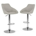 thumbnail image 6 of Glamour Home Alani 23"-33.25" Faux Leather Swivel Bar Stools in Gray (Set of 2), 6 of 6