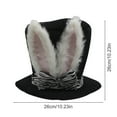 thumbnail image 3 of Sombrero de Copa con Orejas de Conejo de Pascua | Sombrero de Conejo de Terciopelo Suave para Adulto | Disfraz de Sombrerero Loco Blanco | Accesorio Ligero y Duradero para Fiesta de Pascua | Sombrero, 3 of 5