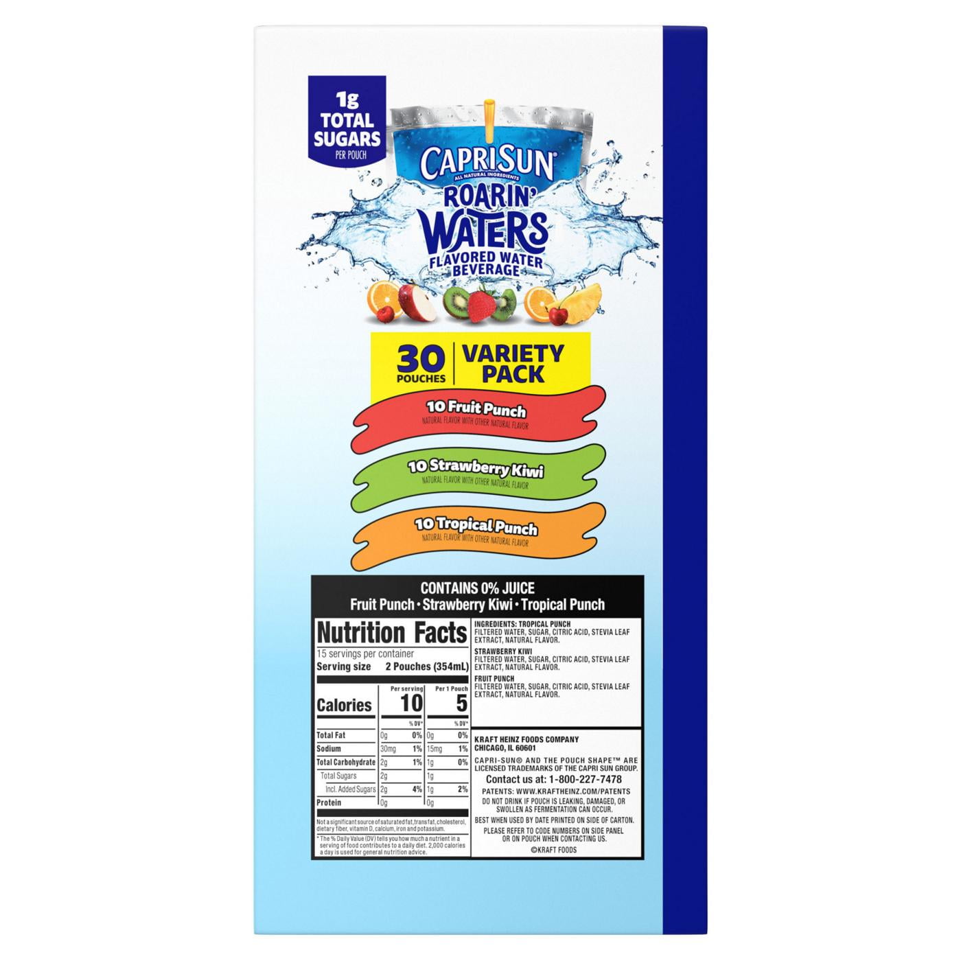 2 Pack Capri Sun Roarin' Waters Water Beverage 30 pk Pouches - Variety Pack