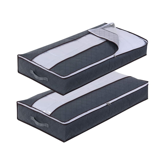 SSZMDLB under $5 Under Bed Storage Bags, Large Storage Bins with Handles, Fabric Underbed Organizer for Clothes Blankets, Space Saving Container for Bedroom Closet Dormitory