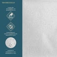 thumbnail image 4 of Cortina de baño Moorefield Flowers 183x183 cm con ojales negros, dobladillo magnetico y tacto suave, Blanco, 4 of 7