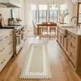 thumbnail image 2 of Floral Checkerboard Anti-Fatigue Kitchen Mat Set of 2, Cushioned Foam Kitchen Mats for Floor, Waterproof Non Slip Comfort Mat, Modern Kitchen Rug for Kitchen Decor, Sink, Khaki Tan, 2 of 6