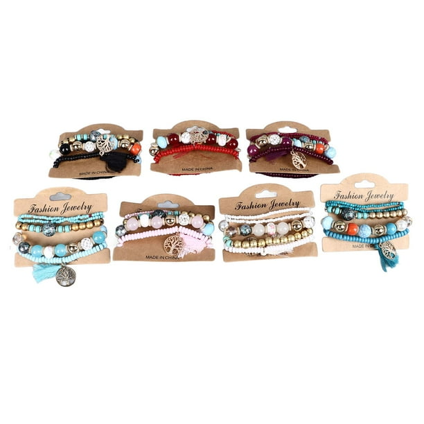 Pulseras de Cuentas Pulseras de Cuentas para Mujer Pulsera para niñas 35 Piezas Pulseras de Cuentas para Mujer Pulsera de joyería de Estilo Universitario Linda Impermeable ANGGREK Otros