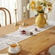 thumbnail image 5 of Elegant Cotton Linen Table Runner for Dining and Dessert Tables Beige White, 5 of 10