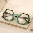 thumbnail image 5 of Polygon Blue Light Blocking Reading Glasses Oversized Green Tortoiseshell Presbyopic Glasses Stylish Candy Color Spring Hinge Readers, 5 of 6