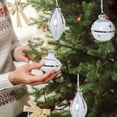 thumbnail image 6 of Btomtd 9pcs 3.15"/8cm Silver White Christmas Ball Ornaments Set, Multiple Styles of Christmas Tree Decorations for Holiday and Themed Party Use, C, 6 of 6