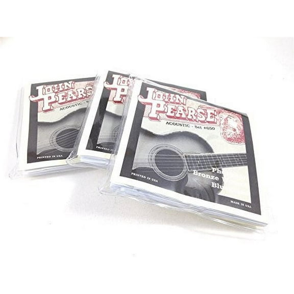 john pearse guitar strings 3 pack acoustic bluegrass #650 phosphor bronze