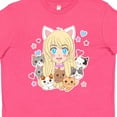 thumbnail image 4 of Inktastic Neko Anime Girl with Kittens Youth T-Shirt, 4 of 5