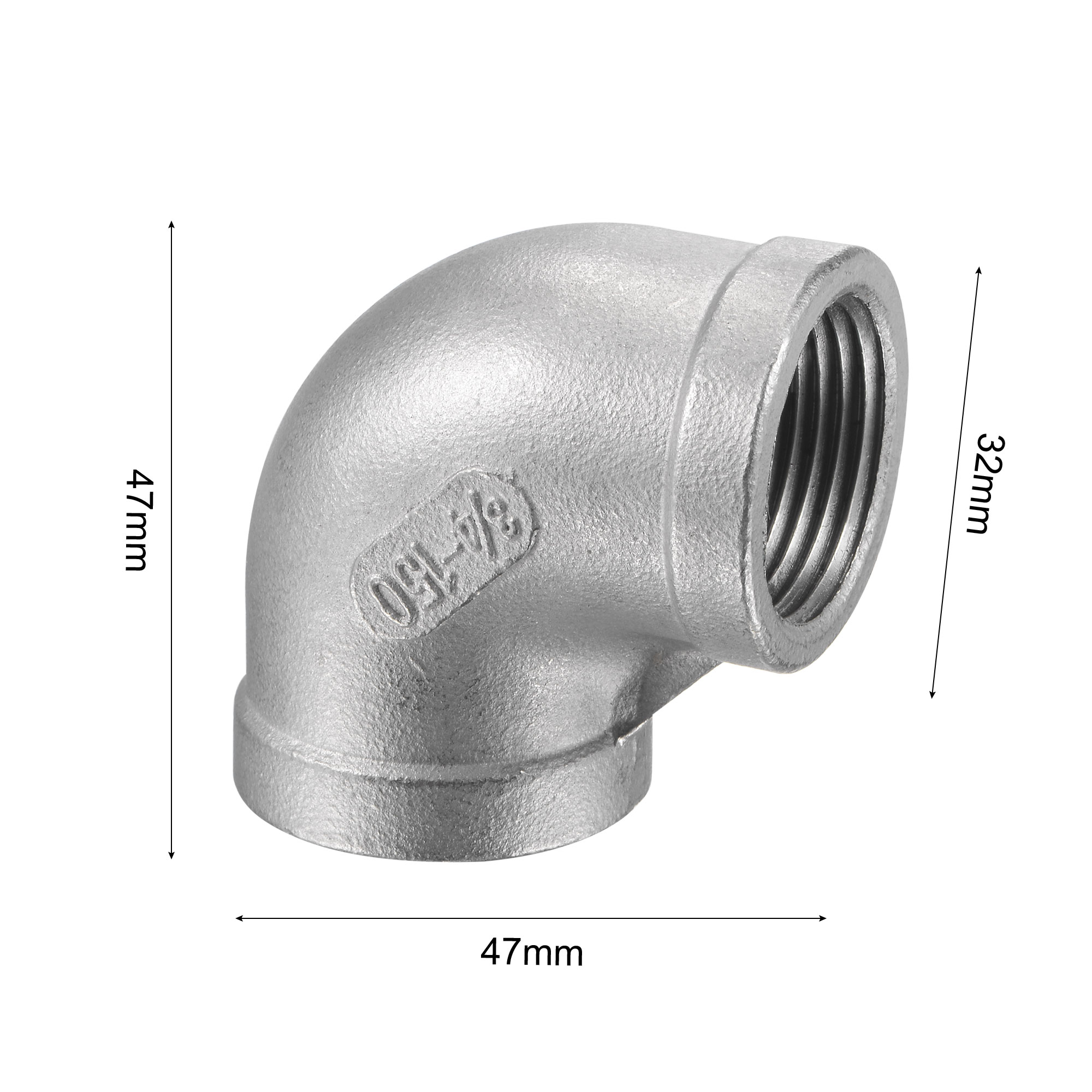 Uxcell 3 4 Npt Female Thread 90 Degree Elbow Pipe Fitting 304 Stainless Steel Walmart Com