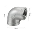 thumbnail image 3 of Unique Bargains 3/4 NPT Female Thread 90 Degree Elbow Pipe Fitting 304 Stainless Steel, 3 of 5