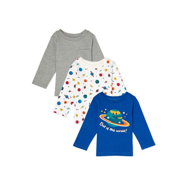 Garanimals Baby Boy Long Sleeve TShirts, 3Pack