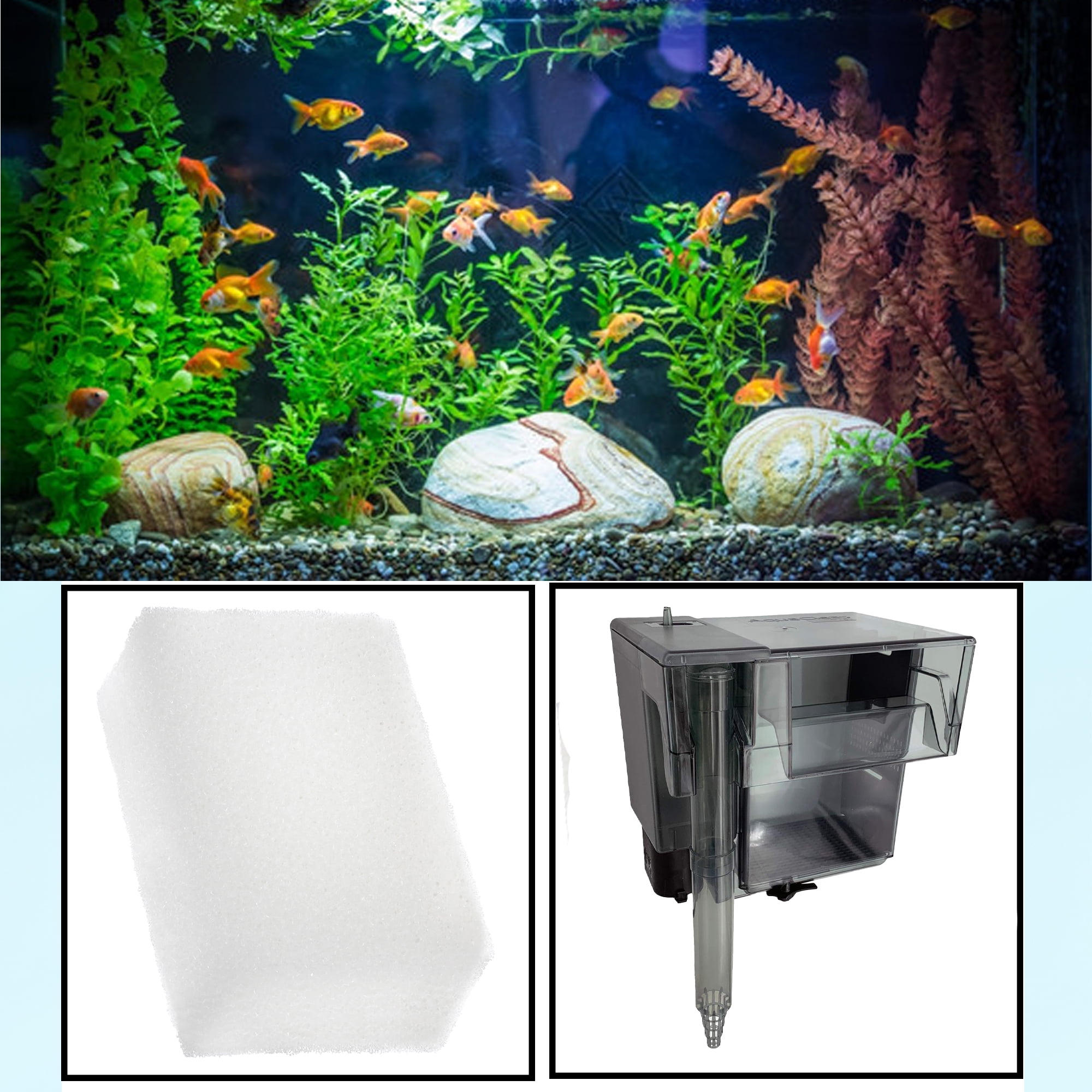 TropicAqua Foam Filter Pads Replacement Compatible with Aqua Clear 70 300 Aquarium Bio Sponge (Pack of 12)