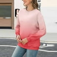 thumbnail image 4 of cocolona Womens Casual Sweatshirts Fall Crewneck Long Sleeve Shirts Fashion Gradient Color Pullover Tops Loose Comfy Blouses, 4 of 5