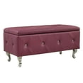 thumbnail image 2 of AC Pacific Purple Crystal Tufted Storage Bench, 2 of 9