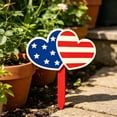 thumbnail image 5 of Patriotic Heart Wooden Garden Stake, USA Flag Yard Sign for 4th of July Independence Day Outdoor Lawn Decor, 5 of 6