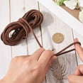 thumbnail image 3 of 5m x 3mm Round Genuine Leather String Cowhide Leather Cord Coconut Brown Natural Yak Hide Suede Rope Beading Threads, 3 of 9