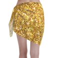 thumbnail image 2 of KLL Gold Glitter Print Women's Sarong Coverups Short Bathing Suit Wrap Skirt Beach Wrap Swimsuit Cover Ups, 2 of 6