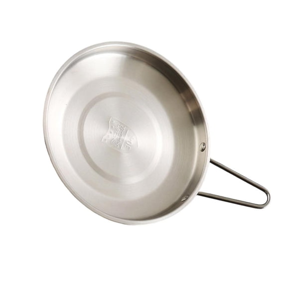 Giaone 304 Stainless Steel Round Serving Tray With Handle For Snacks Steak Fruits Outdoor Picnics Easy
