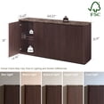 thumbnail image 7 of Hvoonc 65.5"W Fluted Sideboard Buffet Cabinet with Storage, Faux Marble Top, 4 Push-to-Open Doors, Modern Credenza Cabinet for Dining Room, Kitchen, Living Room, Walnut Brown, 7 of 7