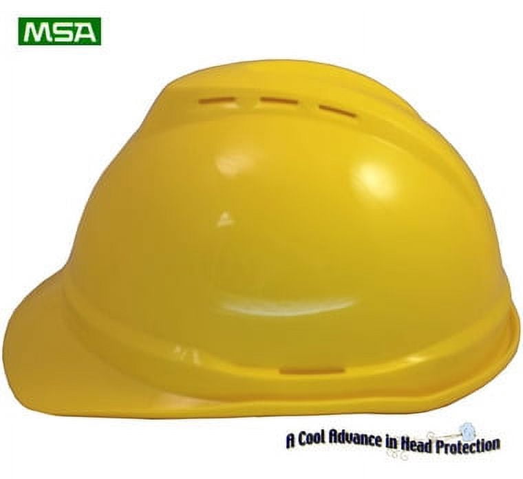 MSA Advance Vented Lightweight Hard hats with Staz On Suspensions, Yellow Color