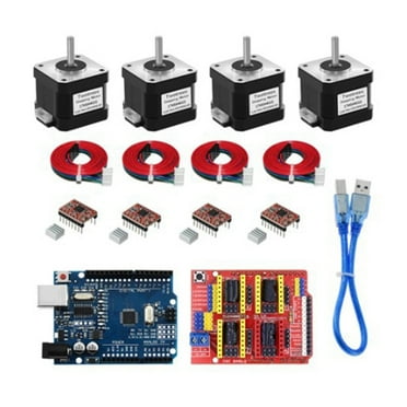 Symkmb 4-Lead Nema17 Stepper Motor 17HS4401S   CNC-Shield V3 Engraving Machine 4pcs A4988 Driver Expansion Board 3D Printer Kit aluminum