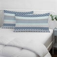 thumbnail image 4 of Boho Blue Aqua Pillow Covers 12"x20", Geometric Stripes Tribal Bohemia Retro Soft Brushed Microfiber Breathable Throw Pillow Covers, Pillowcase with Zipper for Couch Sofa Bedroom Living Room, 4 of 9