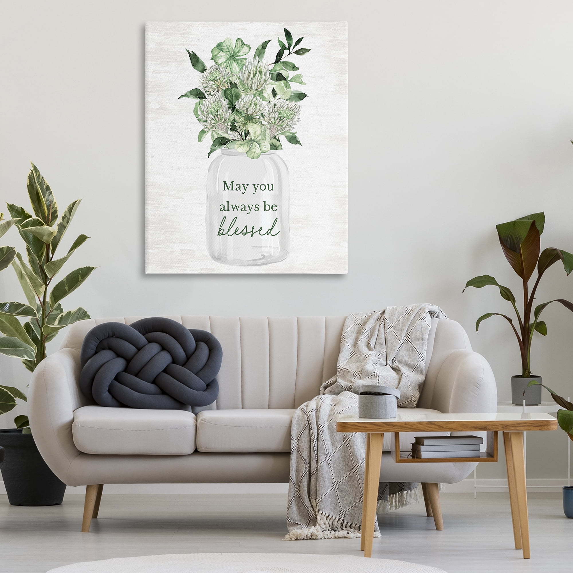 Stupell Industries Be Blessed Bouquet Botanical & Floral Painting Gallery Wrapped Canvas Art Print Wall Art, 36 x 48