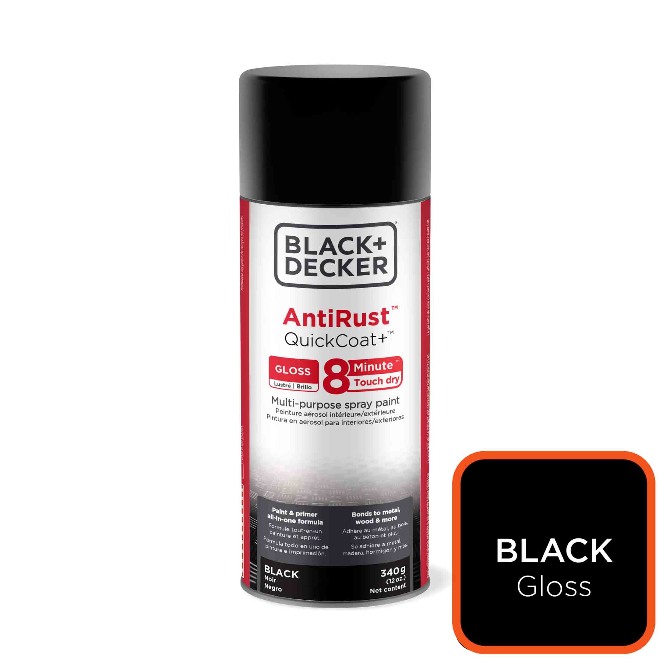BLACK+DECKER Metal-Anti Rust 8-Minute Dry in Black - Gloss