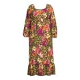 thumbnail image 3 of Terra & Sky Women's Plus Size Sweetheart Neck Raglan Maxi Dress, 3 of 5