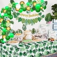 thumbnail image 3 of Tropical Balloons Arch Garland Kit Hawaiian Party Happy Birthday Banner Tropical Palm Leaves Tablecloth for Tropical Hawaii Aloha Luau Dinosaur Safari Baby Shower Wedding Theme Party Decorations, 3 of 7