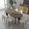 thumbnail image 2 of George 67"x33.5" Soild Wood Dining Table Oval Kitchen Table, Walnut, 2 of 7