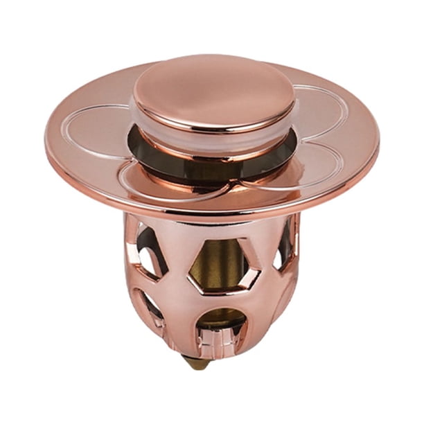 Moyic Filtro de drenaje de rebote de lavabo de primera y duradero para tapón de fugas de cabezal de agua de lavabo de larga duración Suministros de limpieza para el hogar oro rosa
