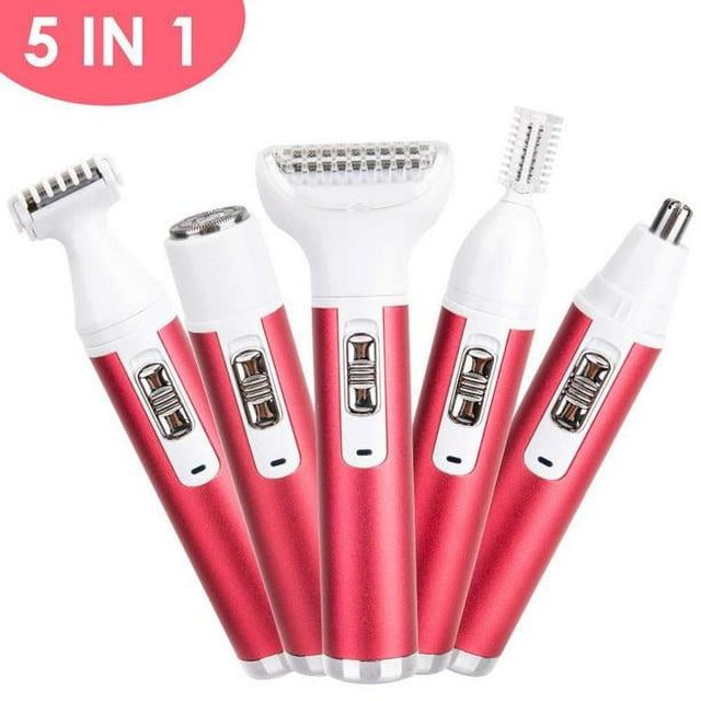 Depiladora eléctrica 5heyi, instrumento de afeitado de partes privadas, afeitadora de vello púbico, axila, recortadora de cejas para mujeres, vello nasal para hombres, depilación de cinco cabezales T