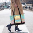 thumbnail image 4 of FORMRS Canvas Laptop Tote Bag for Women with 15.6" Computer Compartments Shoulder Handbag, Retro Blue Rainbow, 4 of 7