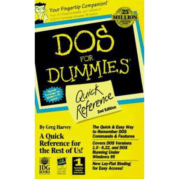 Pre-Owned DOS for Dummies Quick Reference (Paperback) 1568849885 9781568849881
