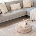 thumbnail image 2 of Best Friends by Sheri SnuggleSoft Faux Fur Calming Donut Bed for Dogs, Brown, Small, 23x23, 2 of 3