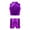 Purple, variant on iiniim Kids Girls Sparkly Dance Shiny Crop Tank Tops with Gym Shorts 2 Piece Dancewear Purple 14