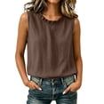 thumbnail image 2 of Zivyakyron Casual Womens Tank Top Ribbed Cotton Linen Summer Sleeveless Woman Tops Loose Classical Plain Clothes, 2 of 7