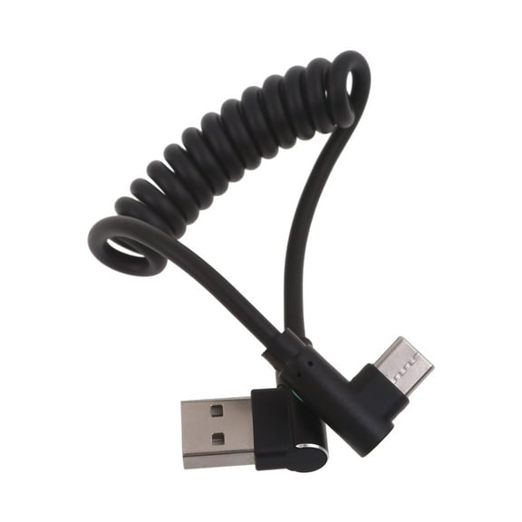 USB to Type C Cable for Car, Retractable Cable Curly USB to USB C Fast Cord 60W Data Transfer Adapter