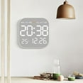 thumbnail image 3 of Metal Brushed Clock Face Wall Clock Multifunctional Electronic LED Alarm Clock, 3 of 7