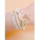 thumbnail image 1 of Xiao Hua Pulseras de conchas para mujer, estilo bohemio, con cuentas en capas, coloridas, apilables, con forma de estrella de mar y accesorios de joyería para mujer, color blanco., 1 of 4