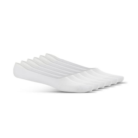 

BONISTO No Show Socks Women and Men Non Slip Invisible 6 Pairs (Small White)